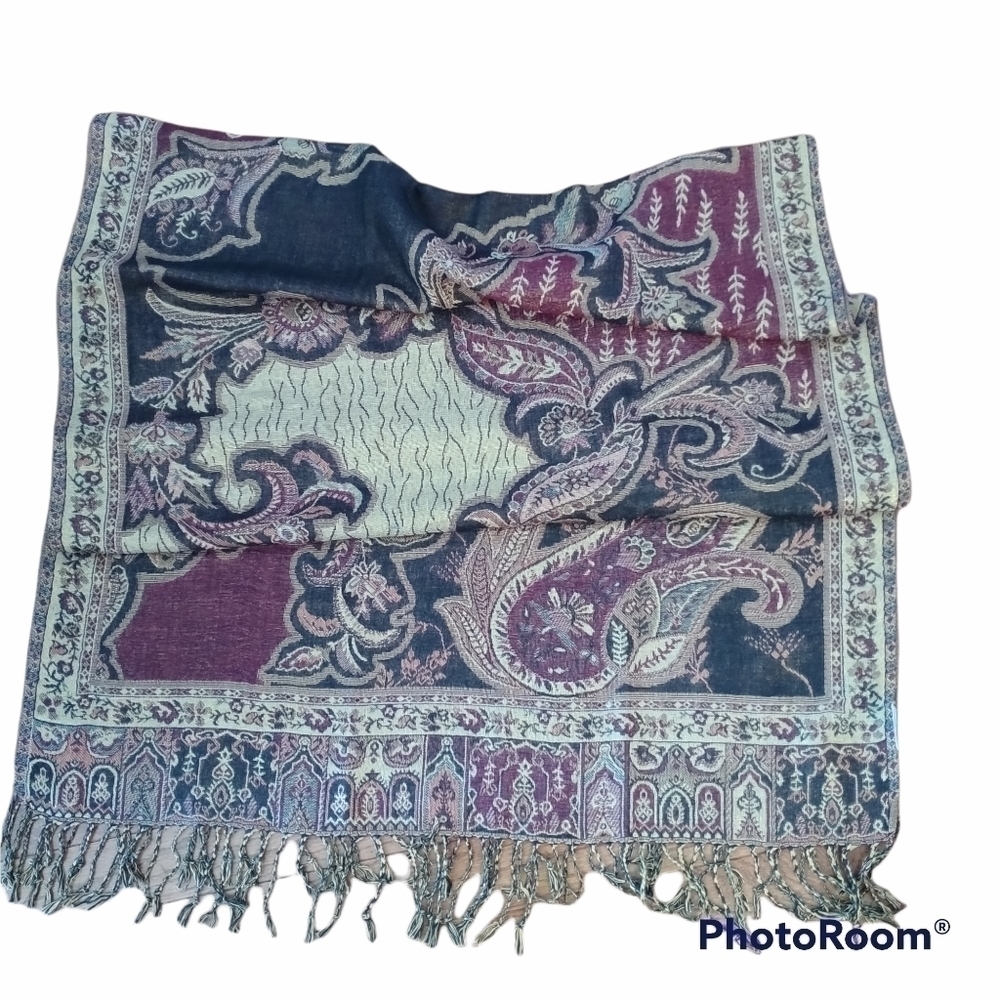 Waverly Rich Tones Scarf with Gold Metallic Blend 79 x 28 - Picture 2 of 7